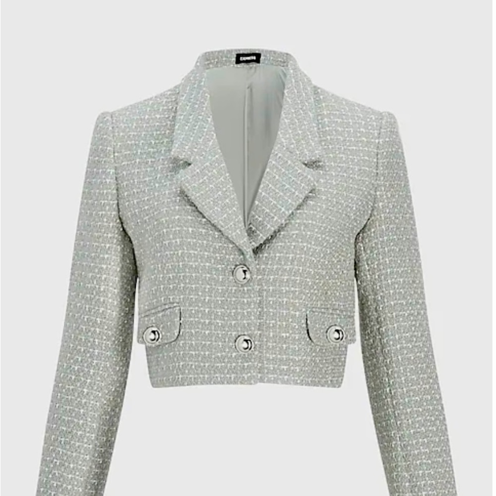 Express Cropped Tweed Jacket NWT